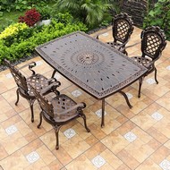 Обеденная группа из литого алюминия стол овальный Адонис (Adonis) 162х102 и 4 кресла Финляндия-4 (Finland-4)