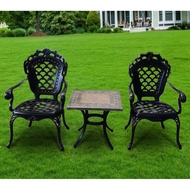 Комплект мебели из литого алюминия стол Опалия (Opalia) 55х55х51 и 2 кресла Финляндия-4 (Finland-4)