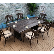 Обеденный комплект из литого алюминия Сандаловое дерево (210х110)