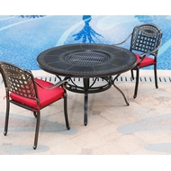 Обеденный комплект из литого алюминия стол Барбекю-4 (122 см) и 2 кресла Вулкан