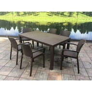 Обеденная группа под иск.ротанг Невада Макси и 6 кресел Невада коричневый