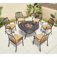 Обеденный комплект из литого алюминия стол Барбекю-4 (122 см) и 4 кресла Опус (Opus)