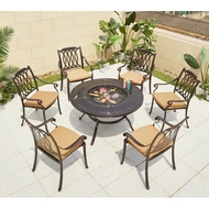 Обеденный комплект из литого алюминия стол Барбекю-4 (122 см) и 6 кресел Опус (Opus)