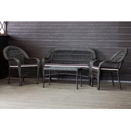 Садовый комплект из искусственного ротанга Мэдисон Нью terrace set с прямоугольным столиком с подушками на сиденье