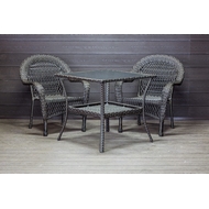 Садовый комплект из искусственного ротанга Мэдисон Нью стол квадратный и 2 кресла без подушек