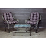 Садовый комплект из искусственного ротанга Мэдисон Нью Balcony set с прямоугольным столиком с подушками на сиденье и спинку