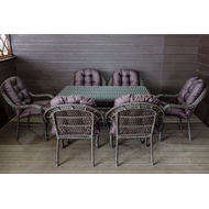Садовый комплект мебели из искусственного ротанга Мэдисон Нью 6 кресел и стол с подушками на сидение и спинку