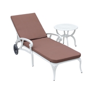 Шезлонг из литого алюминия с матрасом Белград белый