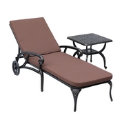 Шезлонг из литого алюминия с матрасом Белград бронзовый