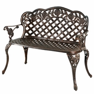 Скамейка из литого алюминия Чайная роза (Tea rose) Bronze