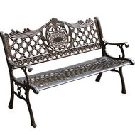 Скамейка садовая из литого алюминия Крылья (Wings) 130х63х85 бронза