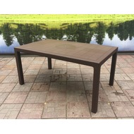 Стол Невада Макси коричневый под иск.ротанг с декором