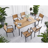 Стол алюминиевый прямоугольный Поливуд-9 (Polywood-9) 160х90 см тик