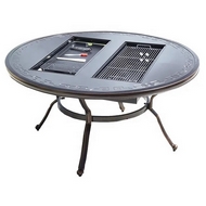 Стол круглый с электрическим барбекю из литого алюминия Барбекю-2 (BBQ-2)