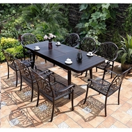 Стол обеденный из литого алюминия Трансформер (Transformer) 156-201х90 см