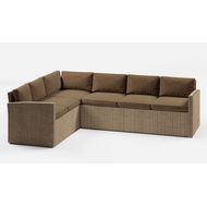 Плетеный угловой диван из иск.ротанга Кингстон (Kingston) wood