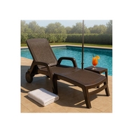 Шезлонг лежак складной под искусственный ротанг Канди (Kandy) венге