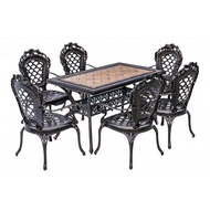 Обеденный комплект мебели из литого алюминия стол Барселона и 6 кресел Финляндия-4