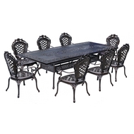 Садовый обеденный комплект из литого алюминия стол Секвойя (Sequoia) и 8 кресел Финляндия