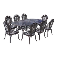 Обеденный комплект мебели из литого алюминия стол Бродвей и 8 кресел Финляндия