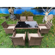 Обеденная группа из искусственного ротанга стол Анкор и 6 кресел