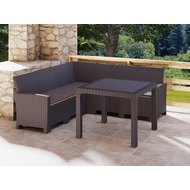 Комплект мебели под ротанг Калифорния (California) с угловым диваном 188х188 см 5 мест с подушками на сиденье и столом 95х95 см