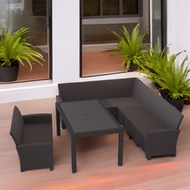 Комплект мебели под ротанг Калифорния (California) с угловым диваном 240х188 см 6 мест, 2х местным диваном 121х62 см, без подушек, со столом 165х95 см