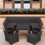 Комплект мебели под ротанг Калифорния (California) с П-образным диваном 136х264х136 см 6 мест, 2 креслами, без подушек, со столом 95х95 см