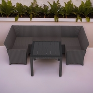 Комплект мебели под ротанг Калифорния (California) с П-образным диваном 136х264х136 см 6 мест без подушек, со столом 95х95 см