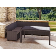 Комплект мебели под ротанг Калифорния (California) с угловым диваном 240х240 см с подушками на сиденье и столом 165х95 см