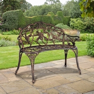 Скамейка садовая из литого алюминия Античная роза (Antique Rose) bronze