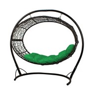 Подвесное кресло Венера (черное с зеленой подушкой)