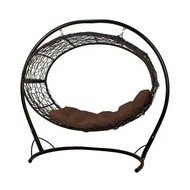 Подвесное кресло Венера (черное с коричневой подушкой)