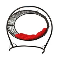 Подвесное кресло Венера (черное с красной подушкой)