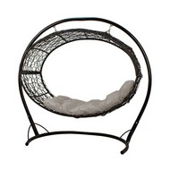 Подвесное кресло Венера (черное с серой подушкой)