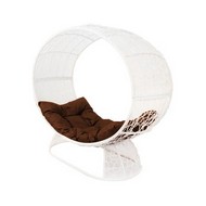 Кресло Венера на подставке (белое с коричневой подушкой)