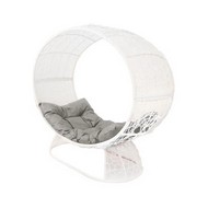 Кресло Венера на подставке (белое с серой подушкой)