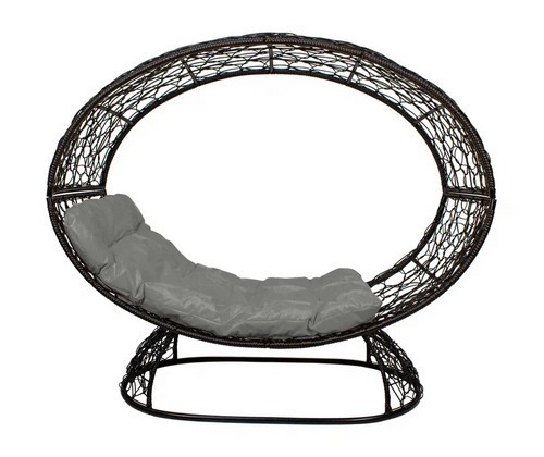 Кресло Венера на подставке (черное с серой подушкой)