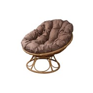 Кресло Папасан Home с ротангом (бежевое, подушка Какао)