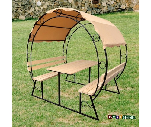 Беседка Подкова 1,5 м с тканевой крышей