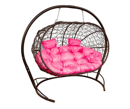 Кокон Лежебока (ротанг, коричневое с розовой подушкой)