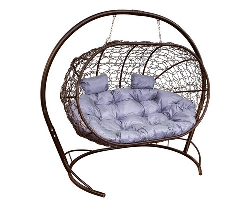 Кокон Лежебока (ротанг, коричневое с серой подушкой)