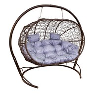 Кокон Лежебока (ротанг, коричневое с серой подушкой)