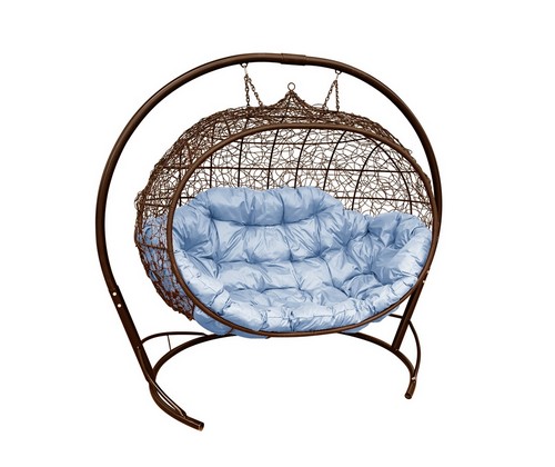 Кокон Улей ротанг (коричневое с серой подушкой)