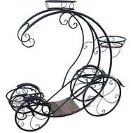 Металлическая садовая цветочница Карета-кабриолет