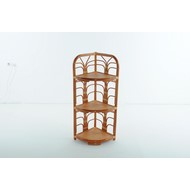 Этажерка углового типа 09-40 (натуральный ротанг, коньячный цвет)