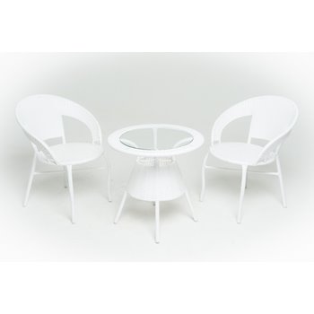 Дачный комплект GG-04-07, GG-04-06 (стол и 2 кресла), цвет: белый