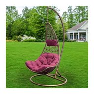 Подвесное кресло Кокон Груша Y6-1803, кофейное, подушка бордовая