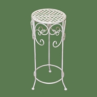 Подставка для цветов маленькая Бабочка на прямых ножках, белая