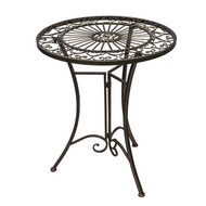 Стол кофейный разборный с узором на трех ножках, бронза